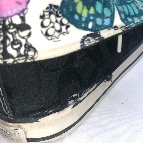 [COACH] bonney high top sneakers multi black butterfly - Picture 11 of 15